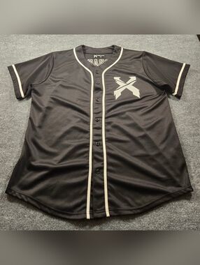 Excision Headbanger Baseball Jersey Black & White Size XL